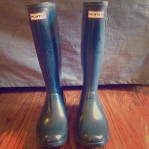Women's Tall Dark Green Hunter Boots