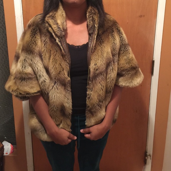 Faux fur cape