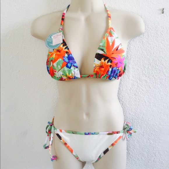 NWT Floral triangle bikini