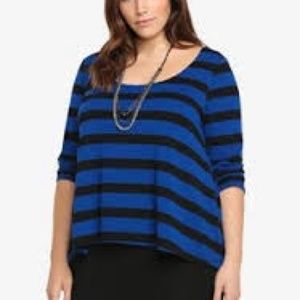 Torrid plus size knit layered striped top