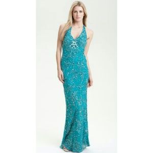 Adrianna Papell Sequin Flower Gown