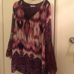 Large Boho Style Bell Sleeve Dress