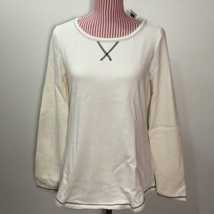 GAP Elbow Patch Sweater Ivory MEDIUM