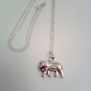 New lucky silver elephant pendant necklace