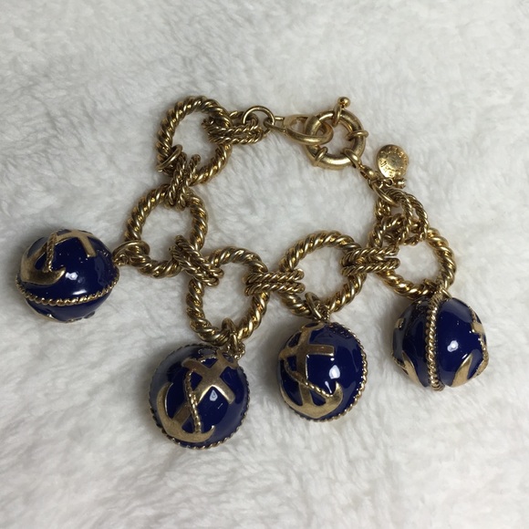 J. Crew Anchor Bracelet Blue/Gold
