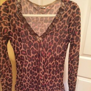 Cheetah print long sleeve top