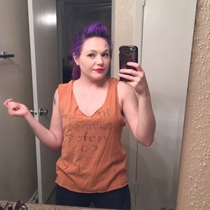 Rust Orange Distressed Harley Davidson Tank