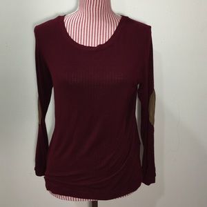 ZARA Elbow Patch Long Sleeve Tee MEDIUM