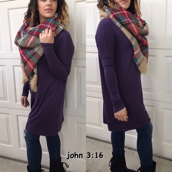 ❗️SALE❗️Last one✔️Long sleeve tunic in plum - Picture 2 of 3