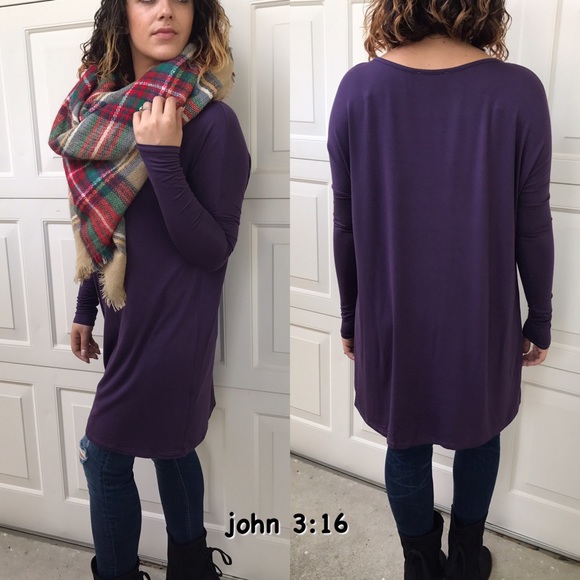 ❗️SALE❗️Last one✔️Long sleeve tunic in plum - Picture 3 of 3