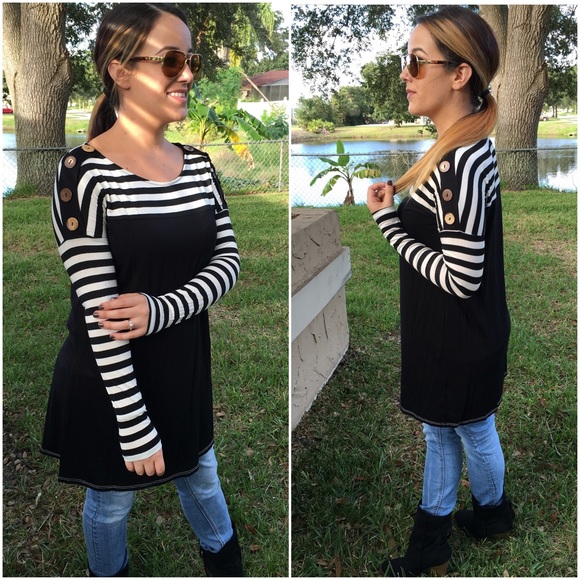 ❗️SALE❗️contrast striped tunics - Picture 2 of 2