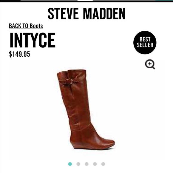 Steven by Steve Madden camel color Intyce boots.