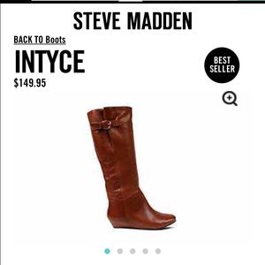 Steven by Steve Madden camel color Intyce boots.