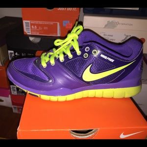 SOLD!!! Nike Frees Purple & Lime Green