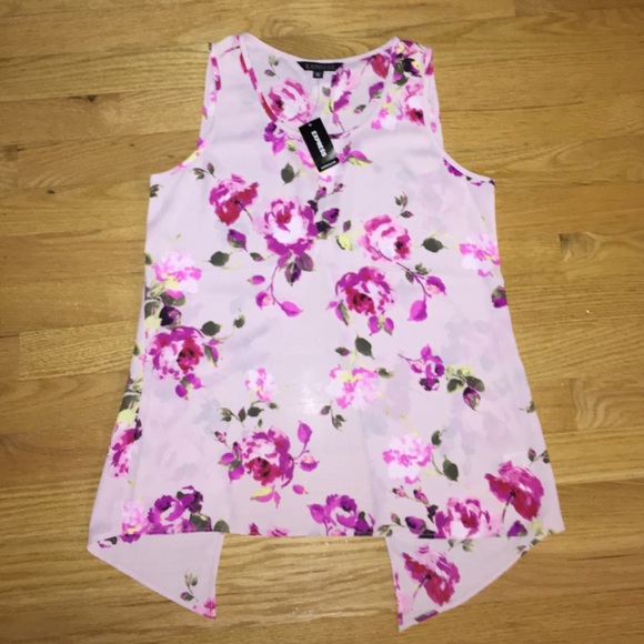 Express floral tulip back top