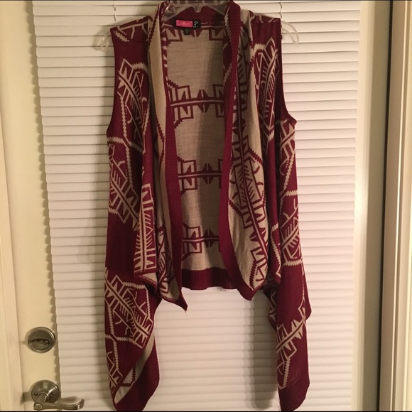 Draped open vest cardigan