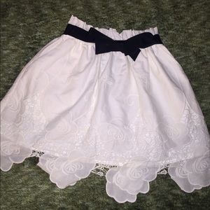 TopShop white floral lace skirt
