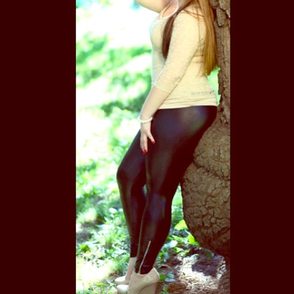 Black shiny tights