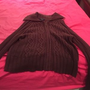 Dark brown zip up sweater