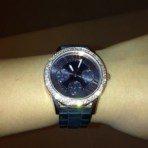 super tumblr gold non brand watch, with diamonds