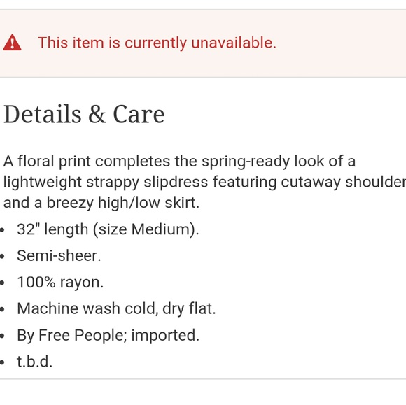 Free People Floral Print Slip Dress - Picture 4 of 4