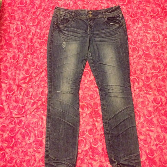 Ripped blue jeans