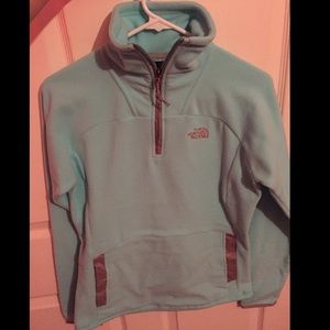 Mint half zip north face jacket