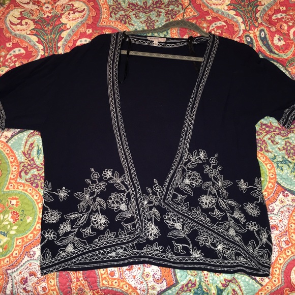 Navy floral cardi