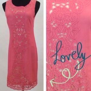 Pink floral cutout dress