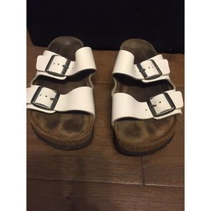 Used white Birkenstock Arizona soft bed.