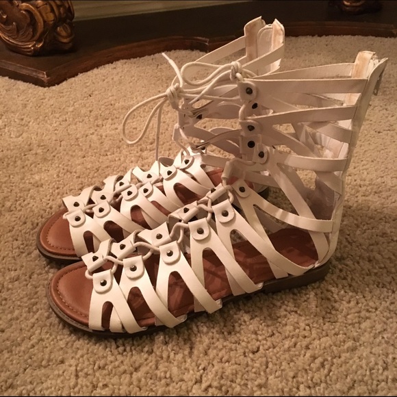 White gladiator sandals