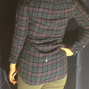 Purple & Blue Plaid American Eagle Outfitters Top