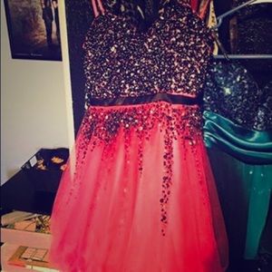 Short Pink Poofy Homecoming dress