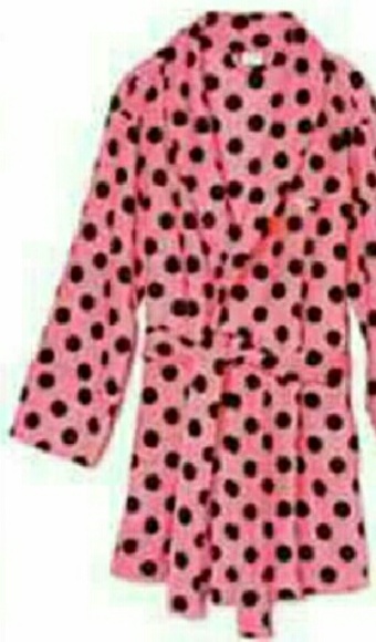 Pink polka dot robe