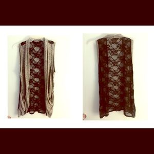 Lace back cover up sweater