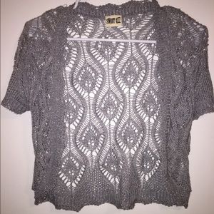 Gray crochet sweater