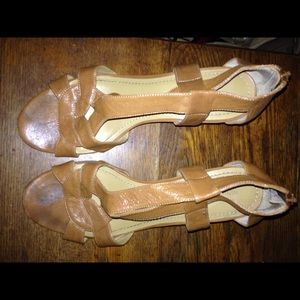 Stunning Nine West Camel Wedge Sandals