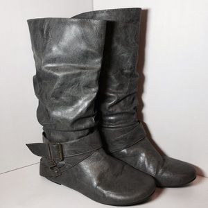 Size 8 - Slouchy Mid-Calf Buckle Boots