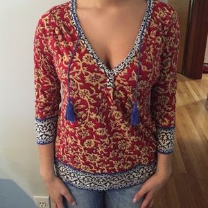 Lucky brand 3/4 sleeve peasant top