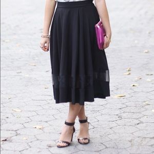Chicwish Skirts - Price Drop‼️ Black Midi Skirt with Mesh Stripe Chicwish Skirts - Price Drop‼️ Black Midi Skirt with Mesh Stripe