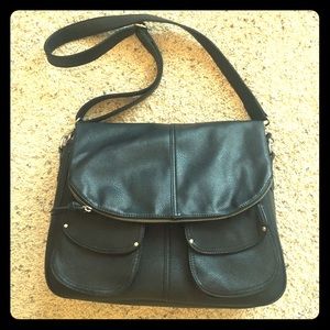 Black Leather DSLR camera bag LIKE NEW