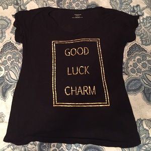 Cute black & gold top M