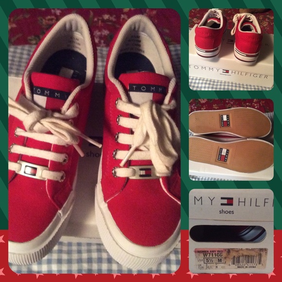 Red Tommy Hilfiger sneakers
