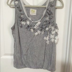 Anthropologie frayed detailed tank