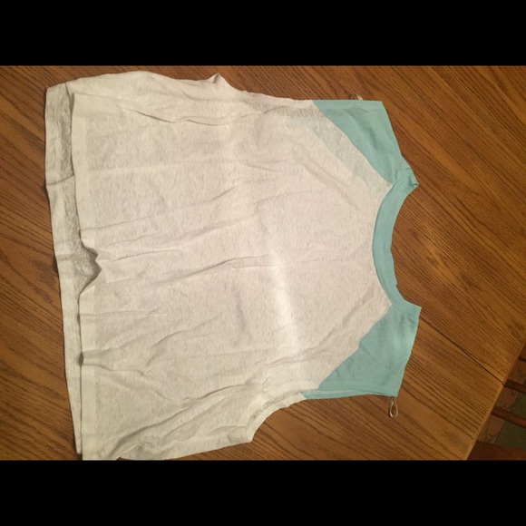 baby blue + white crop top