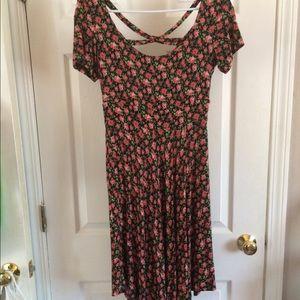 **sold**Super cute rose dress with cris cross back