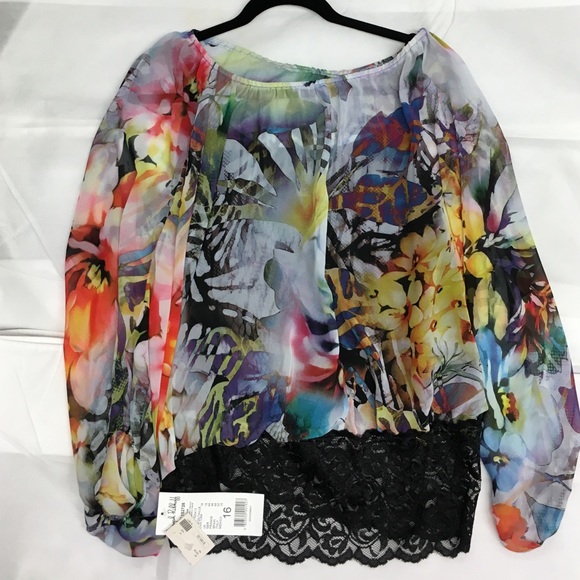 Multi print Joseph Ribkoff blouse - Picture 1 of 2