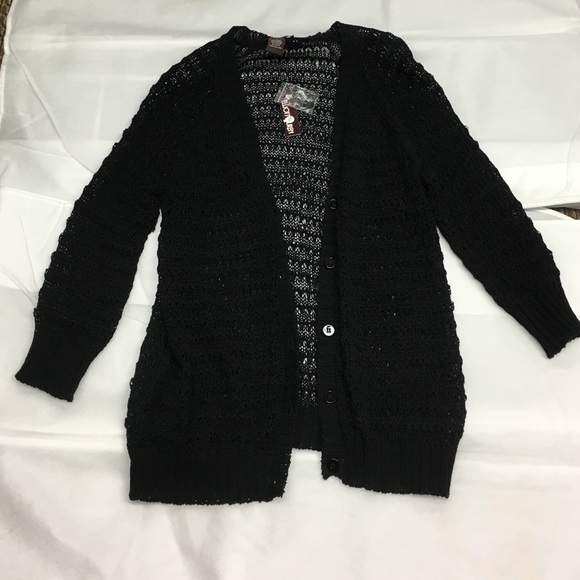 Black knit cardigan