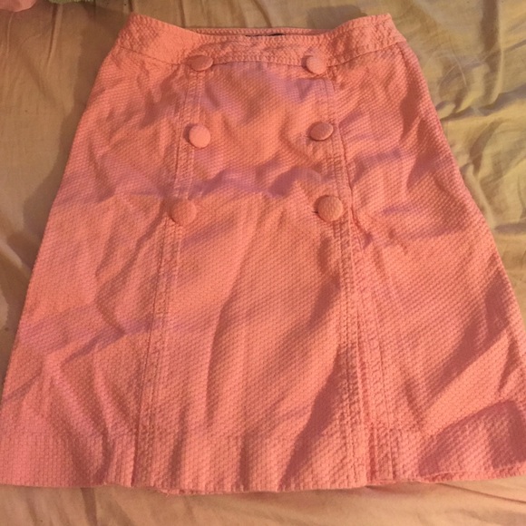 Pink Talbots Button Front Skirt