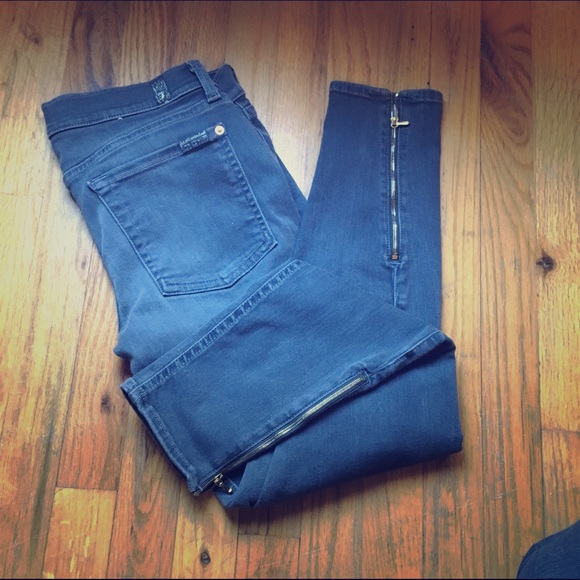 Seven for all mankind ankle zip skinny jeans